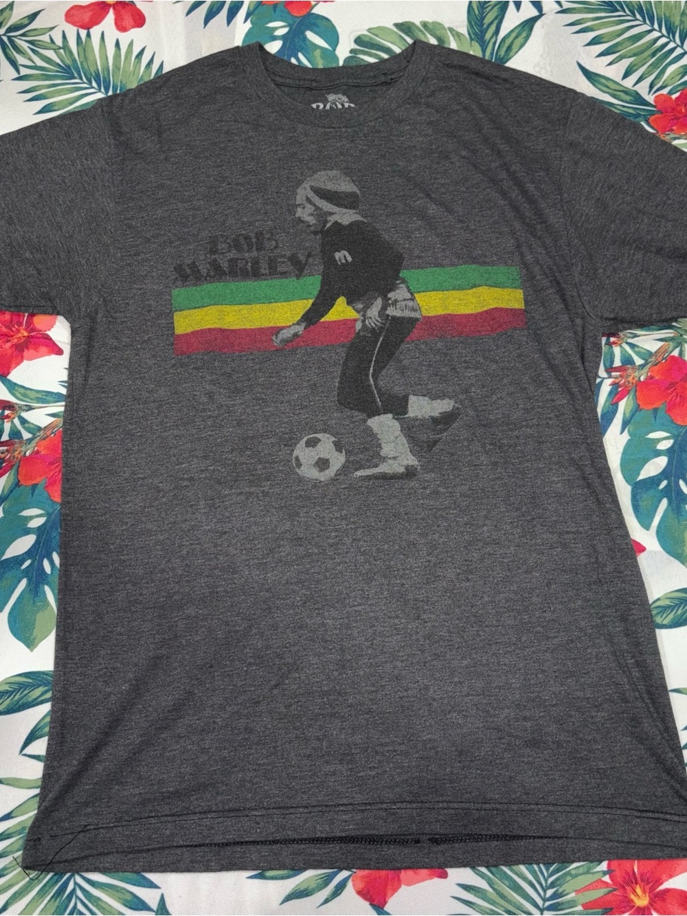 Charcoal Bob Marley Graphic Short-Sleeve Tee
